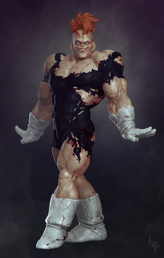 Redhair muscular man bloodsplatter dark - unreal engine 5 quality free wallpaper