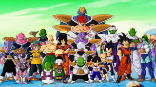 Cartoon characters group sky background 3 - a group of cartoon characters free wallpaper