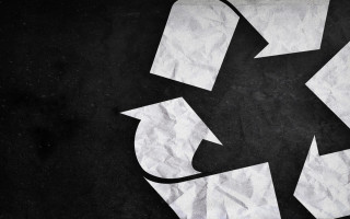 Recycle symbol black white paper - paper texture free wallpaper
