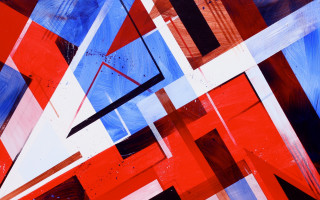 Red painting artistic abstract vibrant - geometric free wallpaper