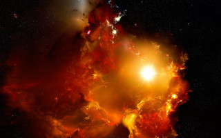 Large star bright light black - center free wallpaper