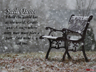 Bench snow poem sad quote - great free wallpaper