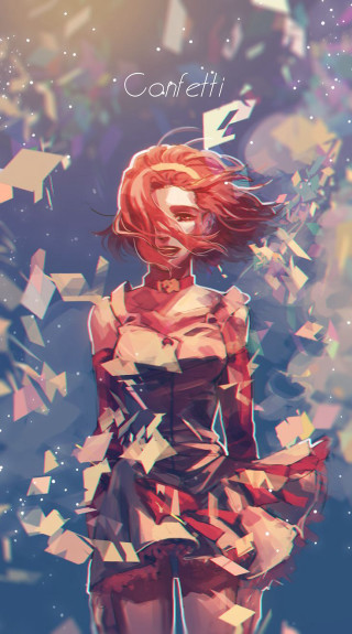 Girl red hair dress stars - free cyberpunk wallpaper