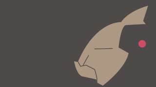 Stylized fish red dot black - low free wallpaper