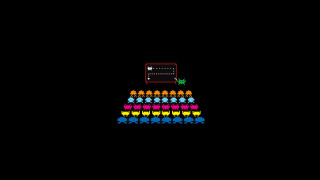 Computer screen people game playing - isometric free wallpaper
