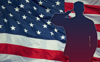 Silhouette soldier saluting flag united - dennis ashbaugh free wallpaper