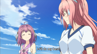Two anime girls sky quote - a sky background behind them free wallpaper