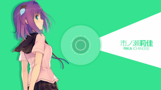 Purple hair girl school uniform 3 - a pink shirt free wallpaper