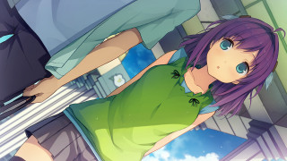 Girl purple hair green shirt - purple hair free wallpaper for desktop