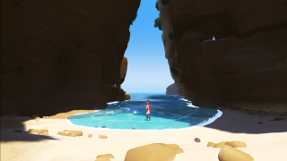 Beach pool rock formation person - a computer free wallpaper