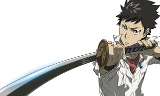Man holding swords both hands - his other hand free wallpaper