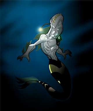 Mermaid glowing head tail cartoon - the ocean free wallpaper