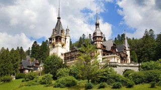 Castle towers clock tower forest - edi rama free wallpaper