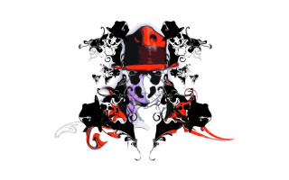 Hat red ribbon black white - a red ribbon free wallpaper