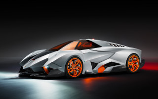 Futuristic car orange wheels black - orange free wallpaper