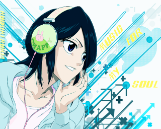 Girl headphones smiling camera blue - headphone free wallpaper