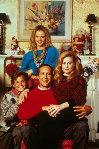 Family christmas photo fireplace tree - front free wallpaper