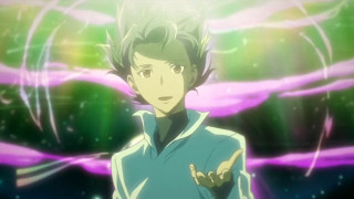 Man blue shirt pointing hand - ufotable free wallpaper