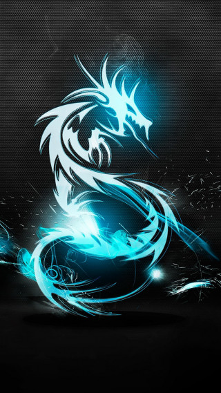 Blue black dragon black background 3 - dragon art free wallpaper
