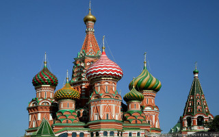 Large building domes clock side - constructivism free wallpaper