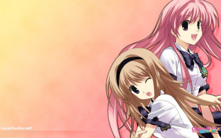 Anime girls long hair pink 11 - net art free wallpaper