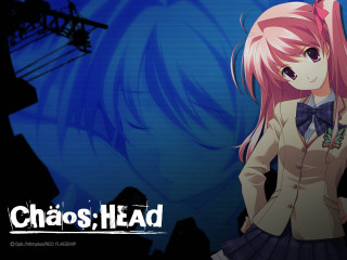Pink hair girl blue background - promotional image free wallpaper