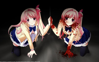 Anime girls blood hands body - their body free wallpaper