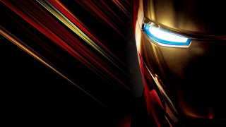 Iron man closeup blurry background - line free wallpaper