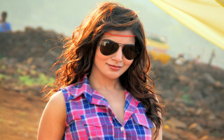 Woman sunglasses plaid shirt field - sunglass free wallpaper