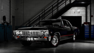 Black car garage staircase wall 2 - a black car free wallpaper