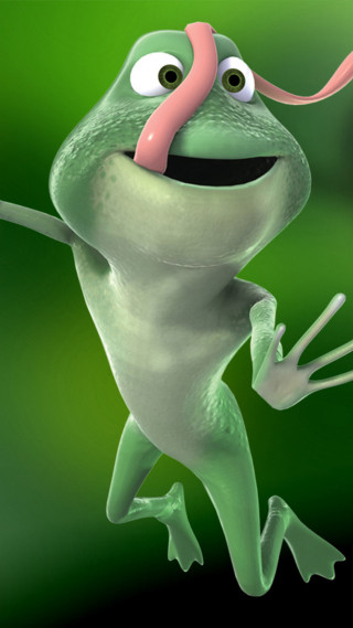 Cartoon frog tongue out 3d - its mouth free wallpaper