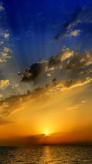 Sunset ocean boat clouds sky 4 - sunrise free wallpaper