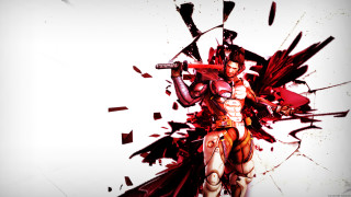 Woman gun broken glass knife - a bloody knife free wallpaper