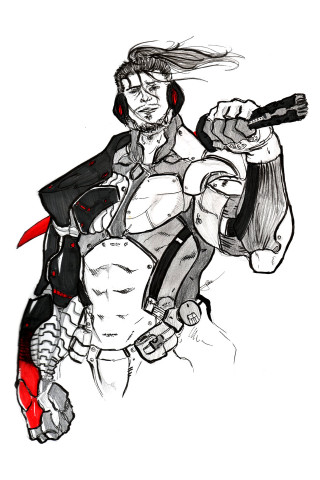 Man suit gun cigarette drawing - holding free wallpaper