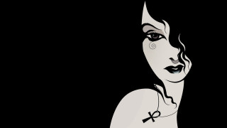 Woman cross black background white - aubrey beardsley free wallpaper