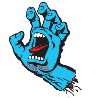 Blue hand red tongue santa - logo free wallpaper