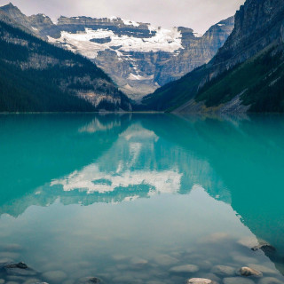 Mountain range reflection lake rocks 5 - rock free wallpaper