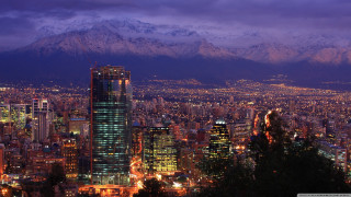 City night mountain purple sky 2 - city background free wallpaper