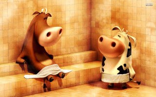 Cows bathroom tiled wall towel - pixar and disney animation free wallpaper for desktop