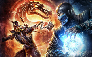 Video game fight dragon demon - two character free wallpaper
