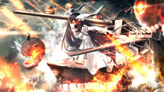 Woman sword demon vehicle flames - mouth free wallpaper