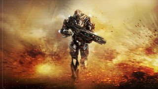 Sci fi futuristic suit gun - a sci free wallpaper