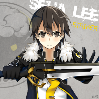 Anime character sword wolf shoulder - a wolf free wallpaper