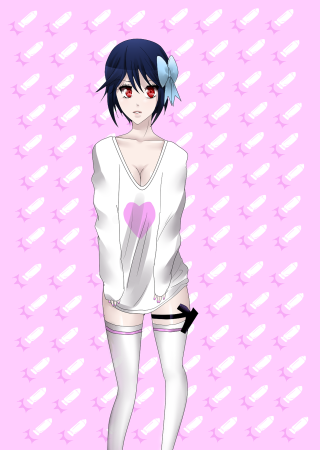 Woman aya goda knife pink - net art free wallpaper