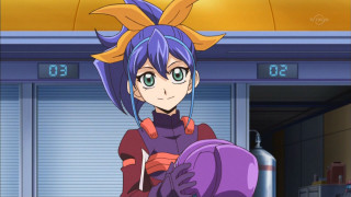 Woman blue hair ponytail yellow - a character portrait free wallpaper
