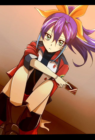 Purple haired girl red cape - purple free wallpaper