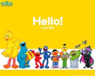 Sesame street characters lined up - the bottom of the picture free wallpaper