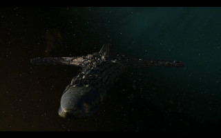 Spaceship floating stars black background - a space ship free wallpaper