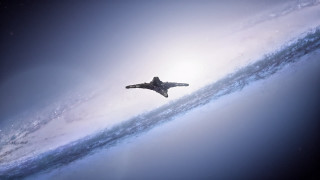 Fighter jet spiral object sky - star citizen halo free wallpaper