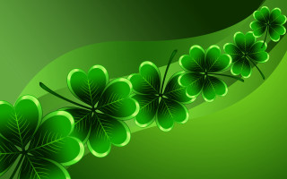 Green background four leaf clovers 5 - charles mcauley free wallpaper